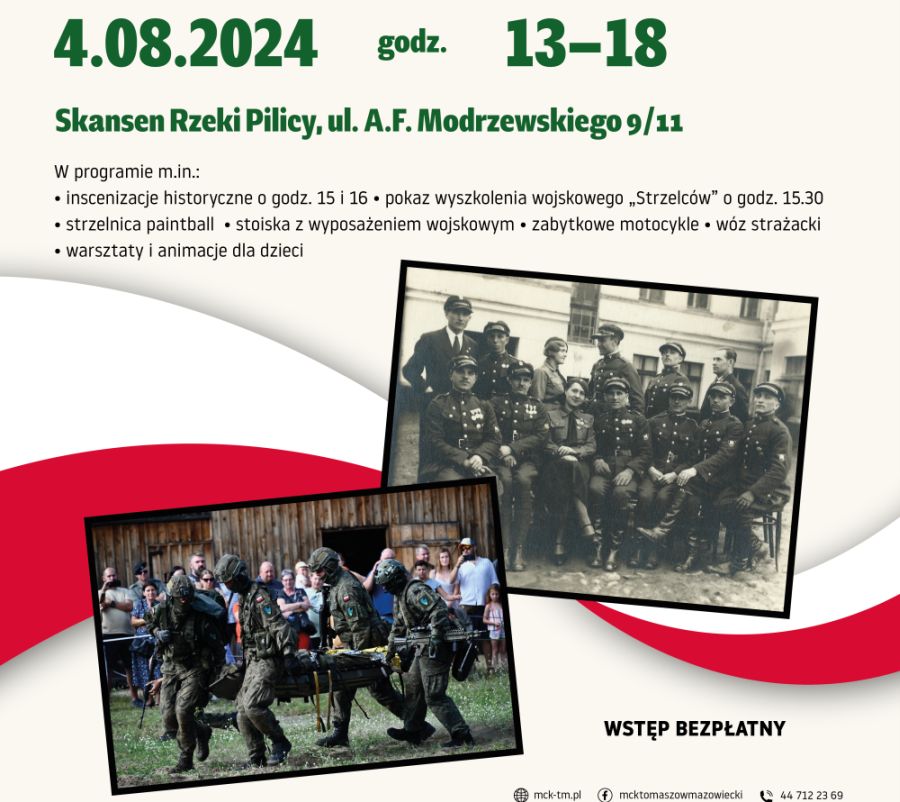 4 sierpnia odbędzie się Piknik Militarny w Skansenie Rzeki Pilicy w Tomaszowie Mazowieckim