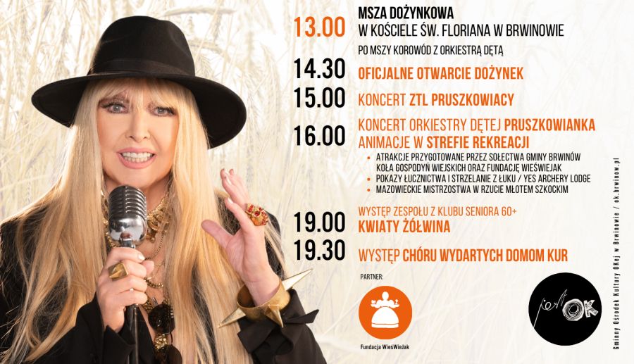 Brwinów zaprasza na tegoroczne Dożynki Gminne, które odbędą się 25 sierpnia! 