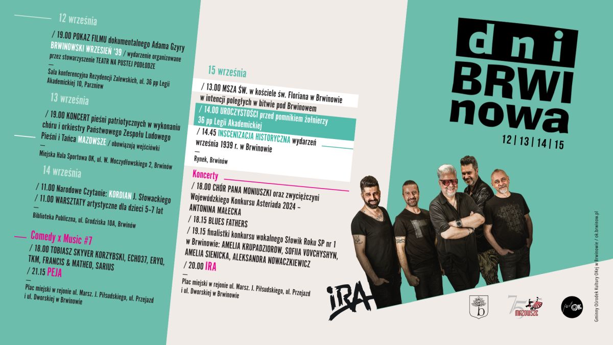 12-15 września 2024 roku odbędą się Dni Brwinowa