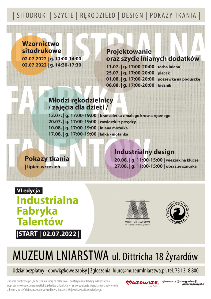 Industrialna Fabryka Talentów ponownie zawita do Muzeum Lniarstwa