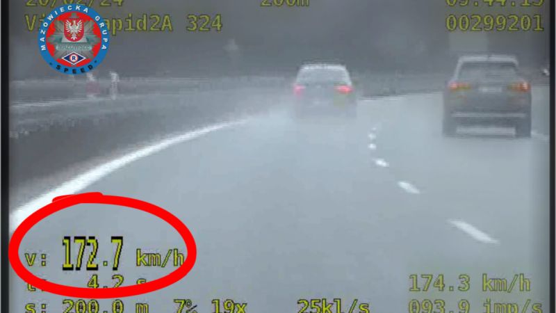 Ponad 170km na godzinę trasą S-8