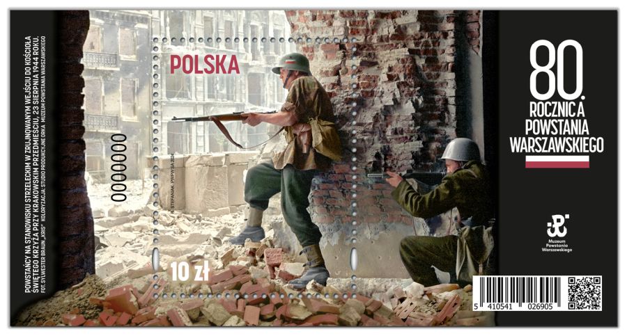 Znaczek Poczty Polskiej na 80-lecie Powstania Warszawskiegov