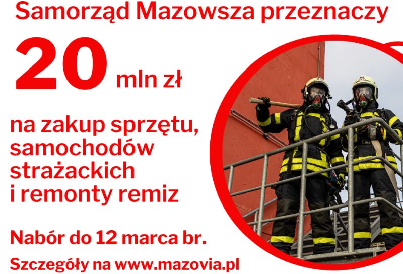 15 mln zł na samochody ratownicze i doposażenie strażaków